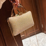 Rhinestone Chain Shoulder Bag Clutch Purse for Women