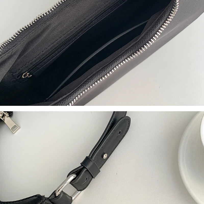 Nylon Zipper Casual Underarm Bag Colors Ladies Handbags