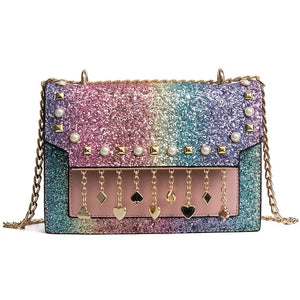 Women's Pearl Chain Crossbody Bag Messenger Bag