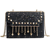 Women's Pearl Chain Crossbody Bag Messenger Bag