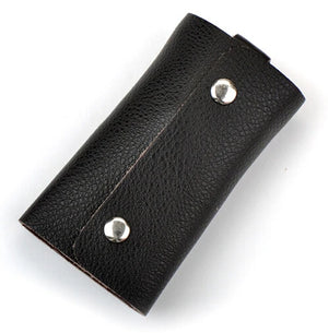 Vintage Minimalist Key Holder Soft Leather Men Women Keychain Pouch