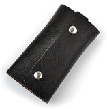 Vintage Minimalist Key Holder Soft Leather Men Women Keychain Pouch