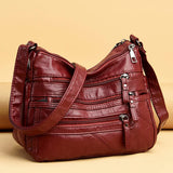 Soft PU Leather Handbags Women Bags Multi-pocket Shoulder Crossbody Bags