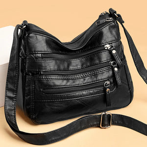 Soft PU Leather Handbags Women Bags Multi-pocket Shoulder Crossbody Bags