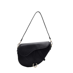 Retro Saddle Bag PU Leather Shoulder Bag Multi-Chain Handbag Khaki