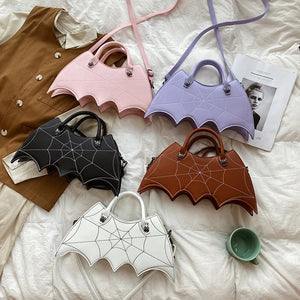 Spider Web Embroidery Thread Women's Shoulder Bag Handbag Leather Crossbody Bag