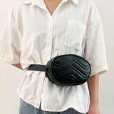 Women's Leather Chest Bag Crossbody Fanny Pack