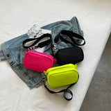 Women's Casual Canvas Waist Pack Fanny Belt Bag - Fluorescent Green