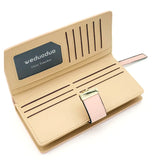 Women Wallets Long Clutch Purses Golden Hollow Leaves Phone Pocket