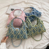 Denim Hobo Bag Women's Crossbody Shoulder Purse Top Clutch Satchel