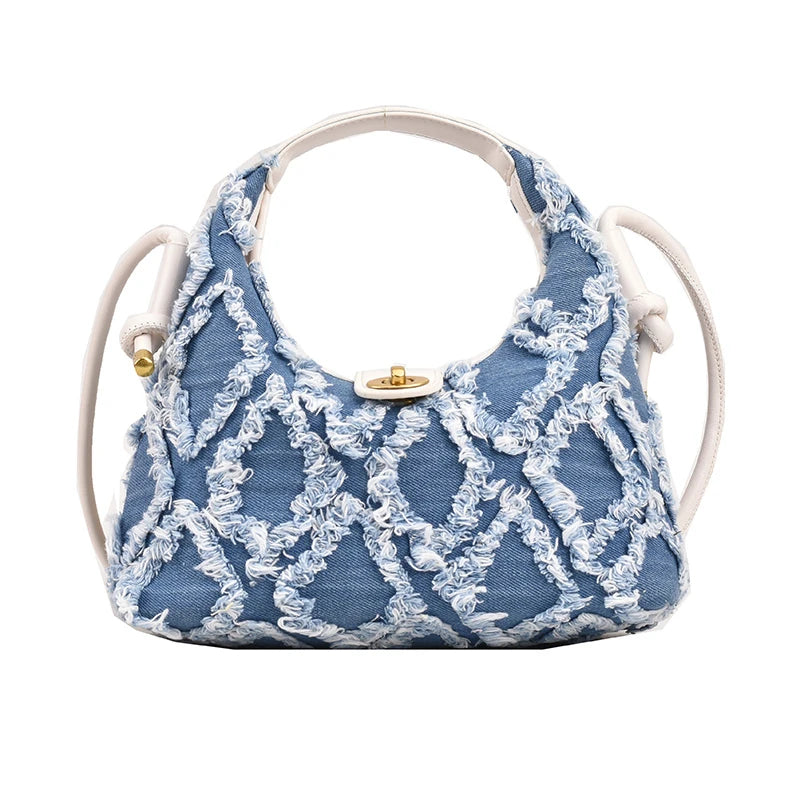 Denim Hobo Bag Women's Crossbody Shoulder Purse Top Clutch Satchel