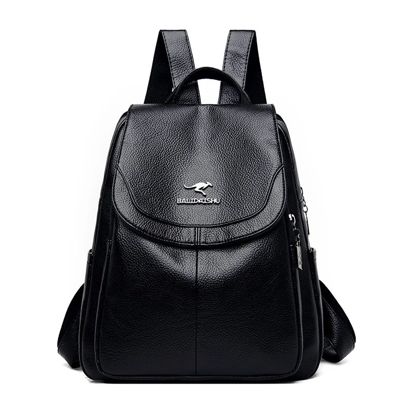Women Backpack High Leather School Bags For Teenager Girls