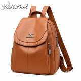 Women Backpack High Leather School Bags For Teenager Girls