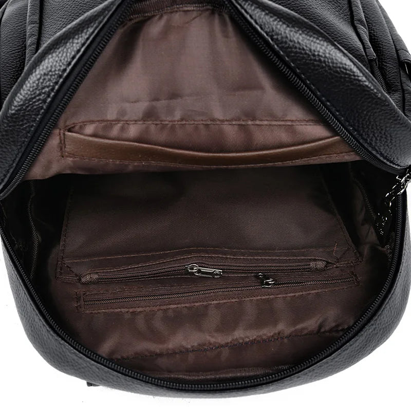Women Backpack High Leather School Bags For Teenager Girls