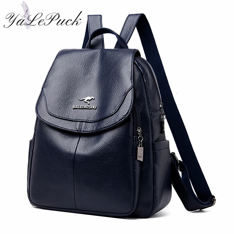 Women Backpack High Leather School Bags For Teenager Girls