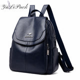 Women Backpack High Leather School Bags For Teenager Girls