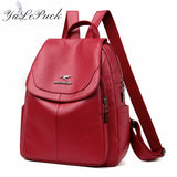 Women Backpack High Leather School Bags For Teenager Girls