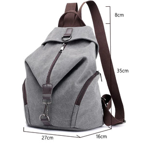 Canvas Backpack School Lady Student Laptop Bag Shoulder Bag