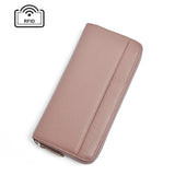 RFID Blocking Women Clutch Wallet Leather Long Purse Large Capacity Phone Wallet