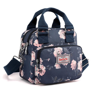 Women Crossbody Bag Floral Print Nylon Messenger Handbag