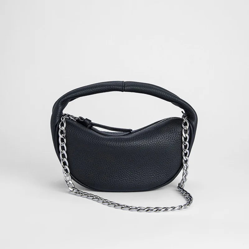 Vintage Lychee Pattern Women Hobo Bag Chain Underarm Bag