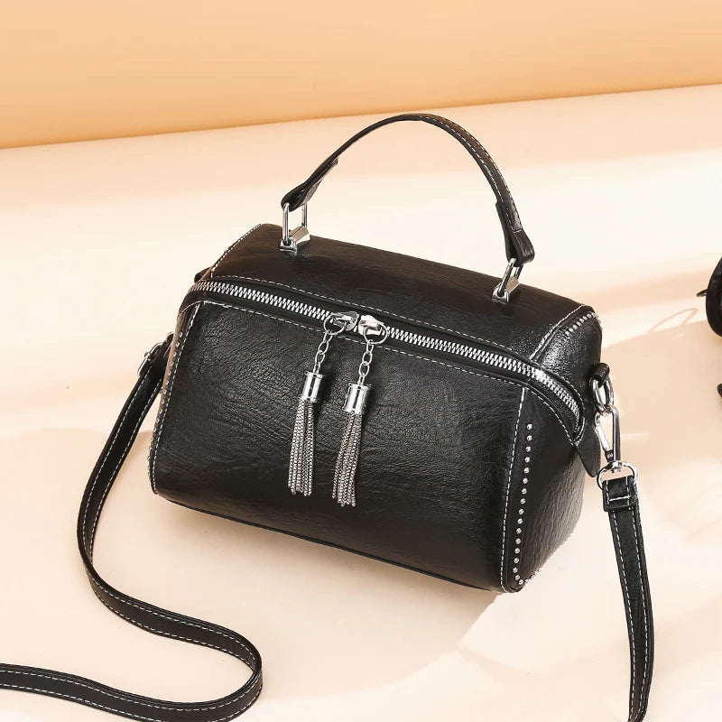 Rivet Leather Handbag Multicolor Crossbody Bag for Women