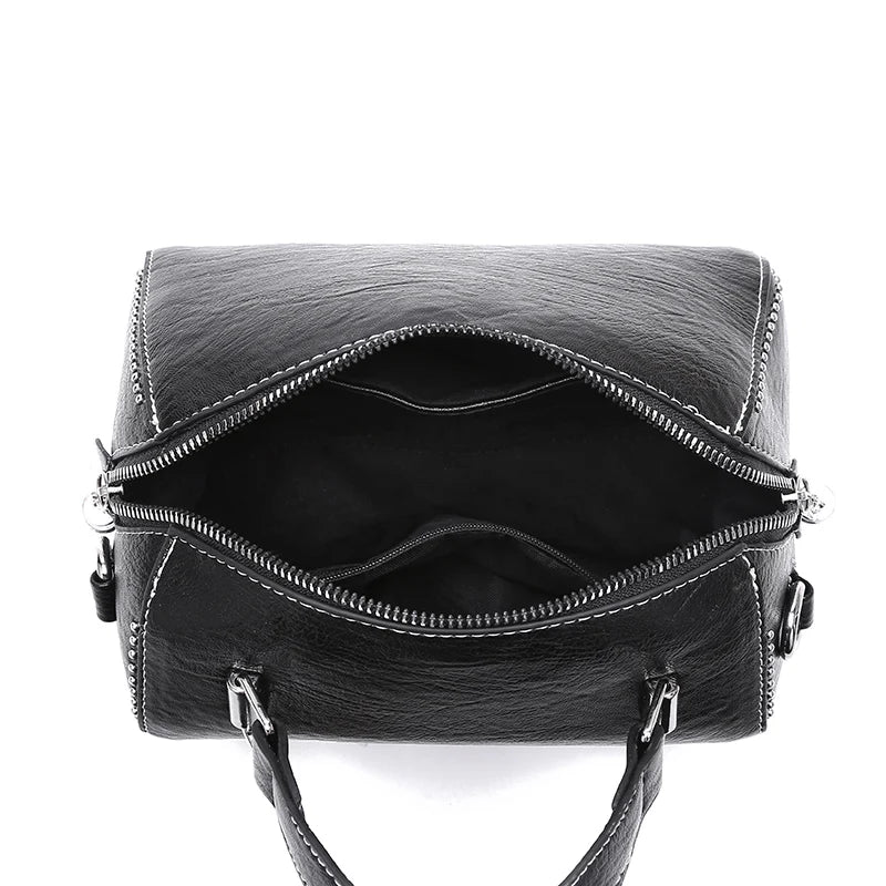 Rivet Leather Handbag Multicolor Crossbody Bag for Women