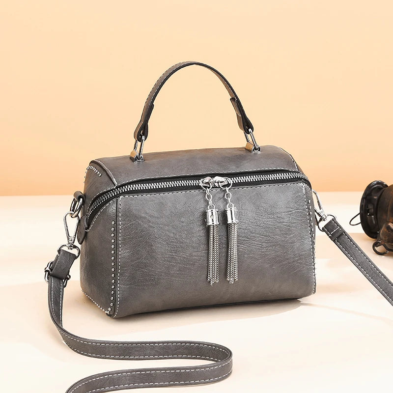 Rivet Leather Handbag Multicolor Crossbody Bag for Women