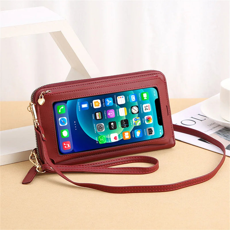 Women's Small Crossbody Bag Touch Screen Smartphone Wallet