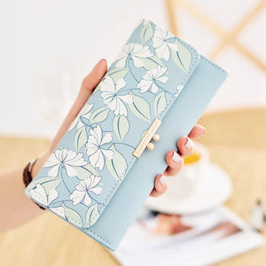 Women's Flower Print Long Wallet Phone Purse