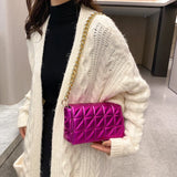 Quilted Shoulder Purse Chain Handbag Clutch Bag Leather Ladies Hand Bag