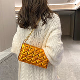 Quilted Shoulder Purse Chain Handbag Clutch Bag Leather Ladies Hand Bag