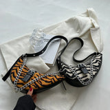 Canvas Croissant Shoulder Bag Chain Handbag for Women