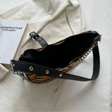 Canvas Croissant Shoulder Bag Chain Handbag for Women