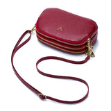 Women's Leather Flap Messenger Bag Crossbody Handbag