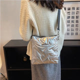Winter Nylon Crossbody Bag Lady Tote Purse Down Shoulder Bag