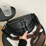 Women's High Leather Waist Bag Chain Crossbody Bags Fanny Pack