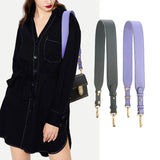 Vintage Wide Leather Crossbody Bag Strap Solid Bandouliere Femme