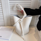Women Bucket Shoulder Bag Large Capacity PU Leather Handbags and Purse
