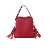 Frosted Leather Bucket Bag Retro Messenger Shoulder Handbag