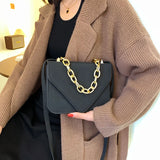 Nubuck Flap Clutch Purse with Metal Chain Shoulder Bag