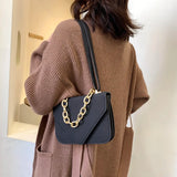 Nubuck Flap Clutch Purse with Metal Chain Shoulder Bag