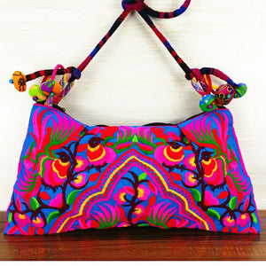 Ethnic Cotton Embroidered Crossbody Bag Vintage Canvas Women Shoulder Bag
