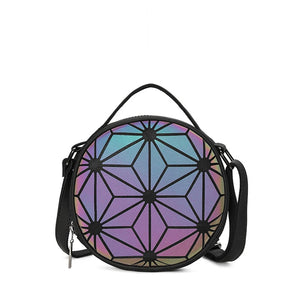 Reflective Geometric Holographic Crossbody Bag for Party