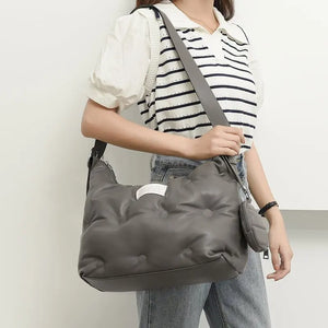 Brands Space Padded Large Tote Bag Women Handbags Nylon Down Cotton Shoulder Bag