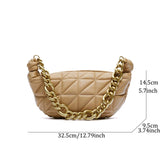 Thick Chains Hobos Shoulder Bags Women Handbags Lingge Lady Bag Small Tote