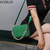 Thick Chains PU Leather Crossbody Shoulder Bag Quilted Lady Handbag Clutch