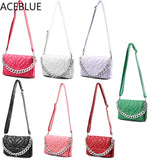Thick Chains PU Leather Crossbody Shoulder Bag Quilted Lady Handbag Clutch