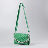 Thick Chains PU Leather Crossbody Shoulder Bag Quilted Lady Handbag Clutch