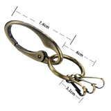 Brass Keychain Men Car Metal Keychains Male Retro Key Ring Waist Hanging